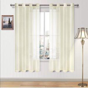 DWCN Ivory Sheer Curtains for Bedroom Semi Transparent     1 PANEL!!